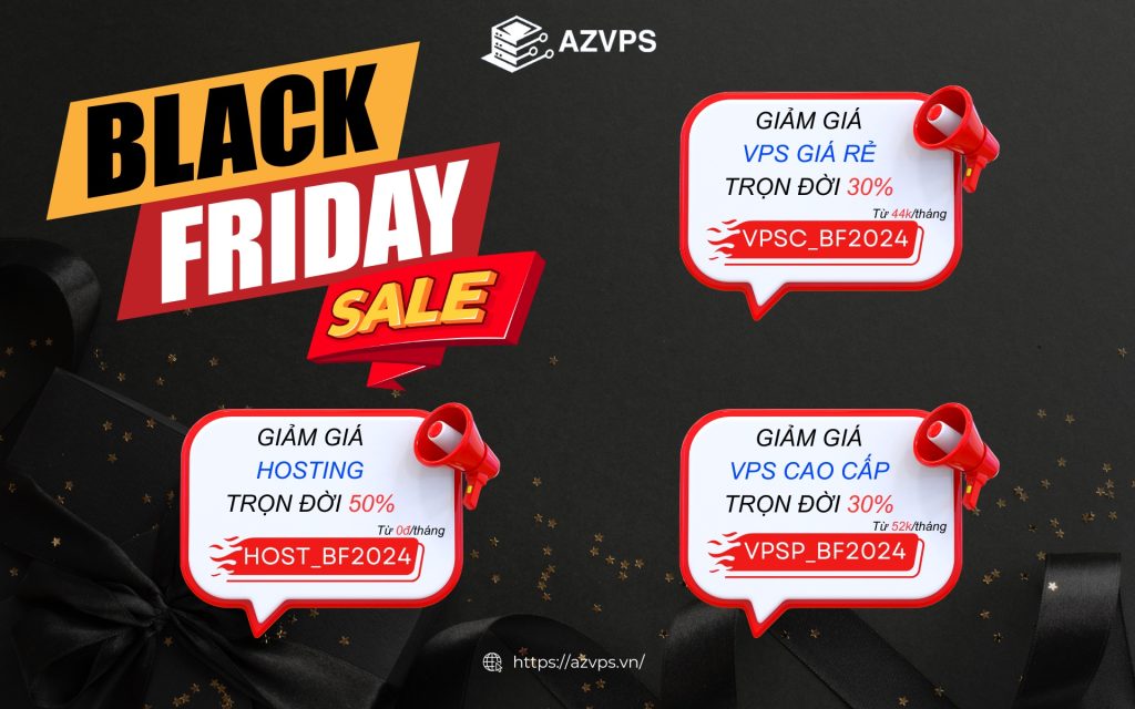 Black Friday Azvps giảm giá VPS, Hosting tới 50%